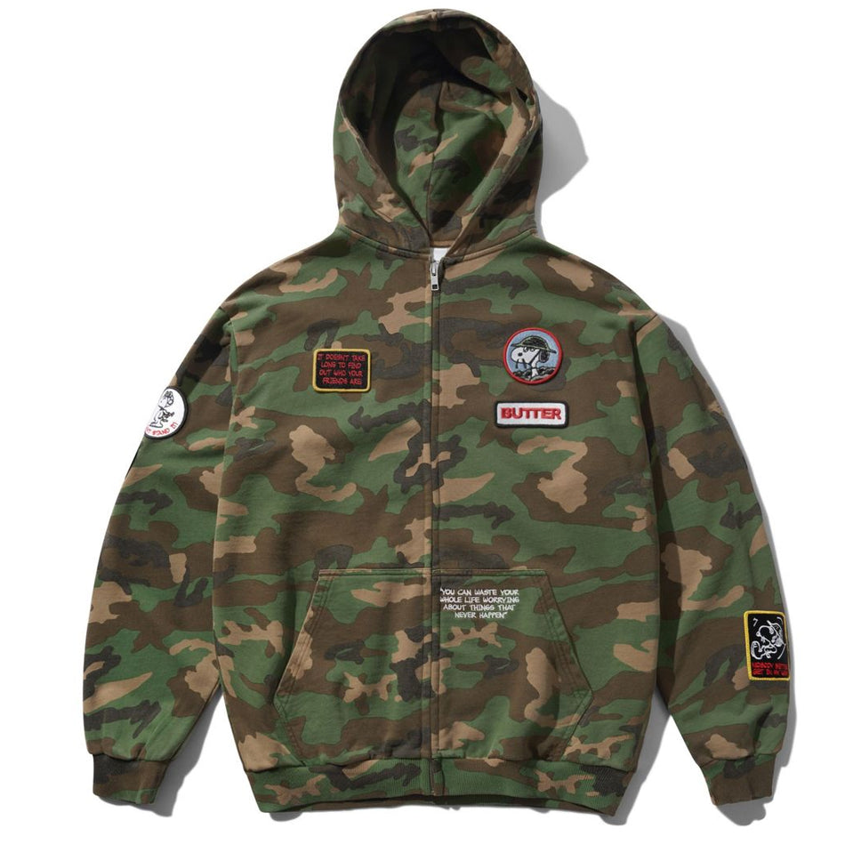 Butter Goods x Peanuts Patches Zip-Thru Hooded Sweatshirt